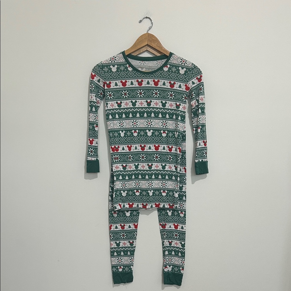 Little Sleepies Green Mickey Fair Isle Bamboo Pajamas Size 12‎ 14